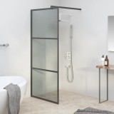 vidaXL Paravan de duș walk-in 80x195 cm sticlă ESG &icirc;nchisă negru