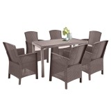 Set mobilier de grădină Hellma 6+1 cappuccino