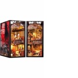 Puzzle 3D, Cotor de carte, Book Nook DIY, Detective Agency Train Mystery Case, Cutebee, 338 piese