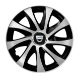 Cumpara ieftin Set 4 capace roti Drift exrta Gri-Negru R16 pentru gama auto Dacia