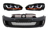 Ansamblu Bara Fata VW Golf VI 6 (2008-2013) cu Faruri LED Golf 7 U Design cu Semnal Dinamic GTI Look Performance AutoTuning, KITT