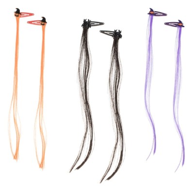 Set Clame Păr, Halloween, șuvițe Colorate, 30cm, 6 Bucăți, Multicolor foto