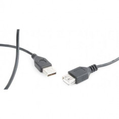 Cablu Gembird CC-USB2-AMAF-75CM/300-BK USB 2.0 A male - USB 2.0 A female 0.75m Negru foto