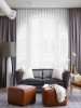Set perdea tip tesatura in cu rejansa din bumbac tip fagure, Bogota, Madison, 400x210 cm, Alb, 2 buc