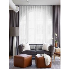 Set perdea tesatura in cu rejansa tip creion, Bogota, Madison, 150x250 cm, Alb, 2 buc