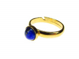 Inel reglabil argint placat cu aur lapis-lazuli natural 6 MM