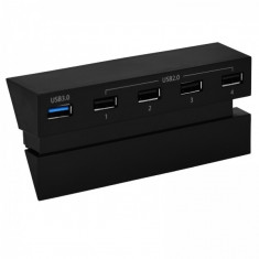 Usb hub DOBE pentru PlayStation PS4 x 4 porturi 2.0 si 1 port 3.0, negru foto