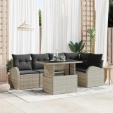 Cumpara ieftin Set de canapele pentru grădină cu pernă 6 pcs Gri deschis