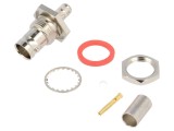 Soclu BNC Mamă 75&Omega; Crimpat Panou PTFE