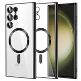 Husa premium Samsung Galaxy S23 Ultra Asteroid GSM Luxury Crystal MagSafe, negru