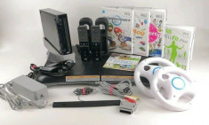 Set Wii modat+60 jocuri+placa fitness+128Gb+2 manete+2 volane+2huse foto