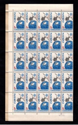 Czechoslovakia 1991 50 x Europa CEPT Space in fold block Mi.3084 MNH CA.035 foto