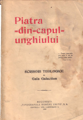 Galaction, PIATRA DIN CAPUL UNGHIULUI, Bucuresti, 1926 foto