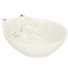 Castron, bol, pentru caine, pisica, ceramica, alb, model pisica, 15x11x5 cm, Springos
