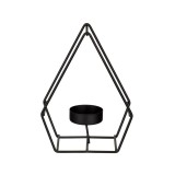 Suport Lumanare din metal, negru, 9.5x19 cm, ATU-081352, Oem