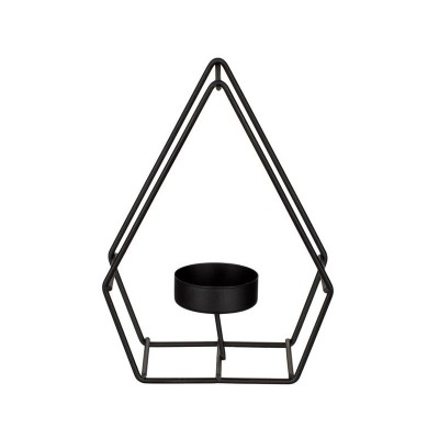 Suport Lumanare din metal, negru, 9.5x19 cm, ATU-081352 foto