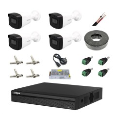Kit supraveghere 4 camere 8MP 4K cu IR 80m, microfon, DVR Dahua , accesorii incluse SafetyGuard Surveillance foto
