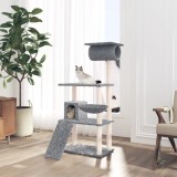 VidaXL Ansamblu de pisici, st&acirc;lpi din funie sisal, gri deschis, 131 cm