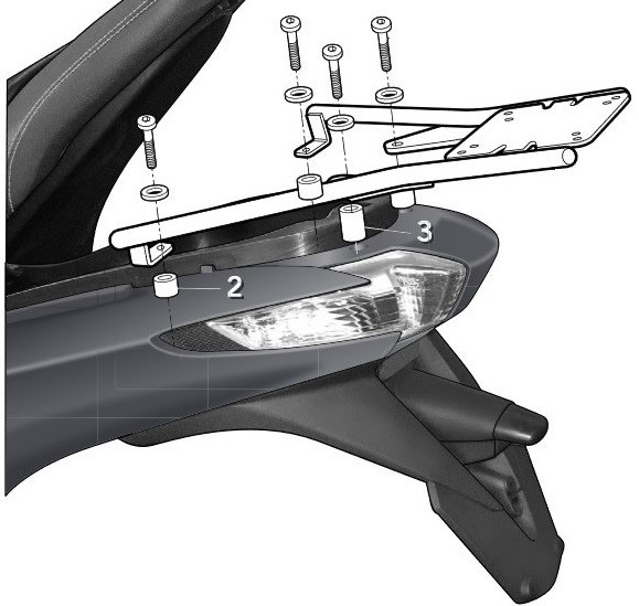 Portbagaj metalic spate Piaggio MP3 ABS HPE (19-21) &ndash; MP3 LT Sport (13-20) &ndash; MP3 LT Yourban (12-21) 4T LC 300cc &ndash; (culoare: negru)