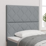 vidaXL LED Headboard Design cu blocuri de diamant Gri deschis 100 cm Țesătură
