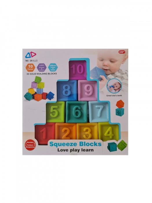 Set 10 cuburi din silicon pentru baie, 7Toys