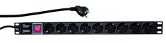 PDU LOGILINK 1U pt. rack 19 inch, 9 prize Schuko, intrare Schuko, max 16 A, on/off, 2 m, &amp;quot;PDU9C02&amp;quot; (timbru verde 0.8 lei) foto