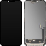 Display cu Touchscreen MP compatibil cu Apple iPhone 14 Plus, cu Rama, Versiune Premium Soft OLED FHD 120Hz Diagnostic, Negru