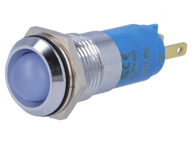 Lampă de Control LED Albastră 230V IP67 &Oslash;14mm