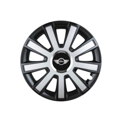 Set 4 capace roti Flash Gri-Negru R14 pentru gama auto Mini Cooper foto