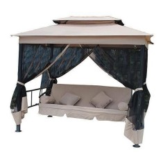 Balansoar gradina, 4 locuri, maro, 257x174x235 cm, Alipasha Lux GartenVIP DiyLine foto