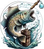 Sticker decorativ, Peste, Albastru, 65 cm, 1273STK-4