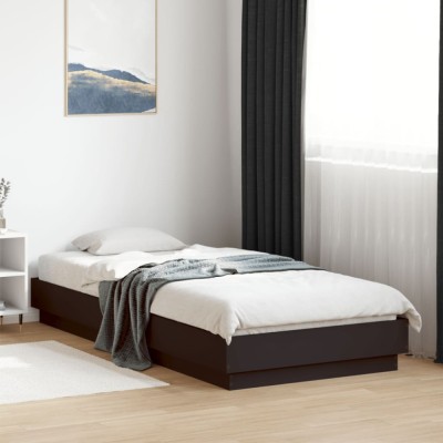 vidaXL Cadru de pat, negru, 100x200 cm, lemn prelucrat foto