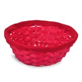 Cos Decorativ Rotund din Bambus, Rosu, &Oslash;20x8cm, CMCLASS