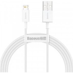 Cablu alimentare si date Baseus Superior, Fast Charging Data Cable pt. smartphone, USB la Lightning Iphone 2.4A, 1.5m, alb