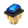 Intrerupator rocker basculant ON-OFF, KCD4-0111-21, 4pini, 250VAC, 16A, 30x22mm, LED albastru, cu retinere, IP65