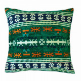 Set 2 perne Kilim Verde Model Contemporan 40 x 40 cm, Oem