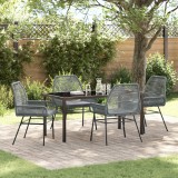 VidaXL Set de 5 Mobilier de Grădină cu Perne Gri Ratan Sintetic