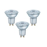 Set 3 becuri LED Osram cu baza GU10, inlocuitor pentru 50W, alb cald 2700 Kelvin - RESIGILAT