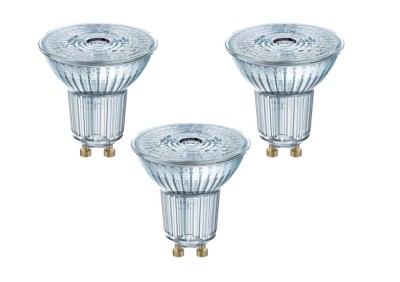 Set 3 becuri LED Osram cu baza GU10, inlocuitor pentru 50W, alb cald 2700 Kelvin - RESIGILAT foto