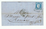 France 1872 Postal History Rare Cover + Content GARE DE VIENNE to ROMANS D.839