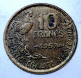 7.831 FRANTA 10 FRANCS FRANCI 1957, Europa, Bronz-Aluminiu
