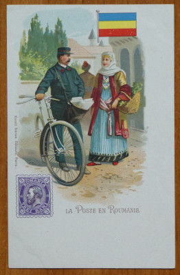 Cromolitografie ; Posta in Romania , 1899 foto