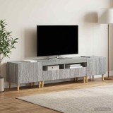 Cumpara ieftin Set de 3 piese pentru TV cu LED DELFT Sonoma gri Lemn prelucrat