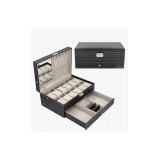 Caseta Organizator, Piele Ecologica, 12 Compartimente Pentru Ceasuri