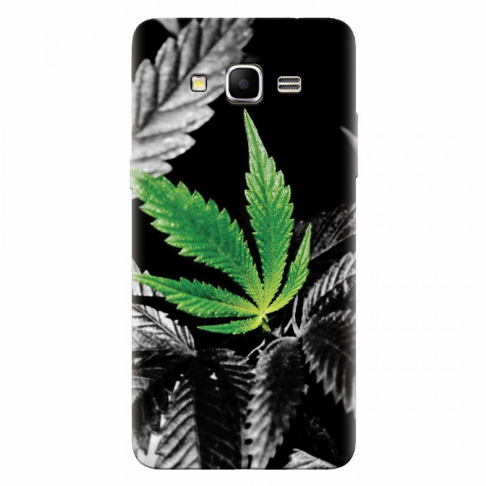 Husa silicon pentru Samsung Grand Prime, Trippy Pot Leaf Green