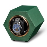 Cumpara ieftin Cutie intors ceas automat iUni, Watch Winder, Piele ecologica, Verde