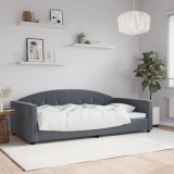 Cumpara ieftin Pat Gossi Gri Inchis 100x200 cm Catifea Canapea Extensibila Cadru Metalic Robust Design Modern
