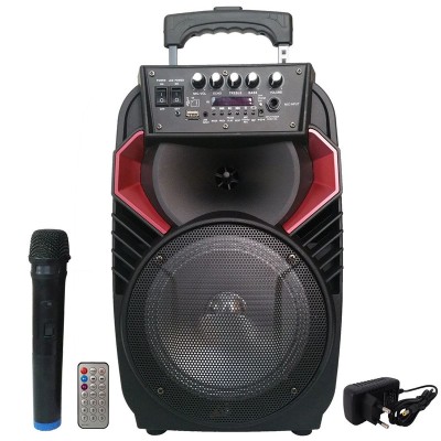 Boxa tip troler, 300 W, 1800 mAh, USB, microfon wireless, Bluetooth, Efecte luminoase LED foto
