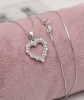 Colier Argint 925 Inimă Love Hearts, 2.7gr, 45cm, Transparent
