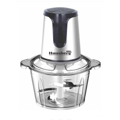 Tocator Hausberg, 400 W, 3 L, 2 viteze, lame otel, bol sticla, Argintiu